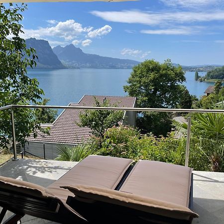 Villa Bootsmann Mit Spektakulaerer Seesicht Nahe Badestrand Vitznau Buitenkant foto