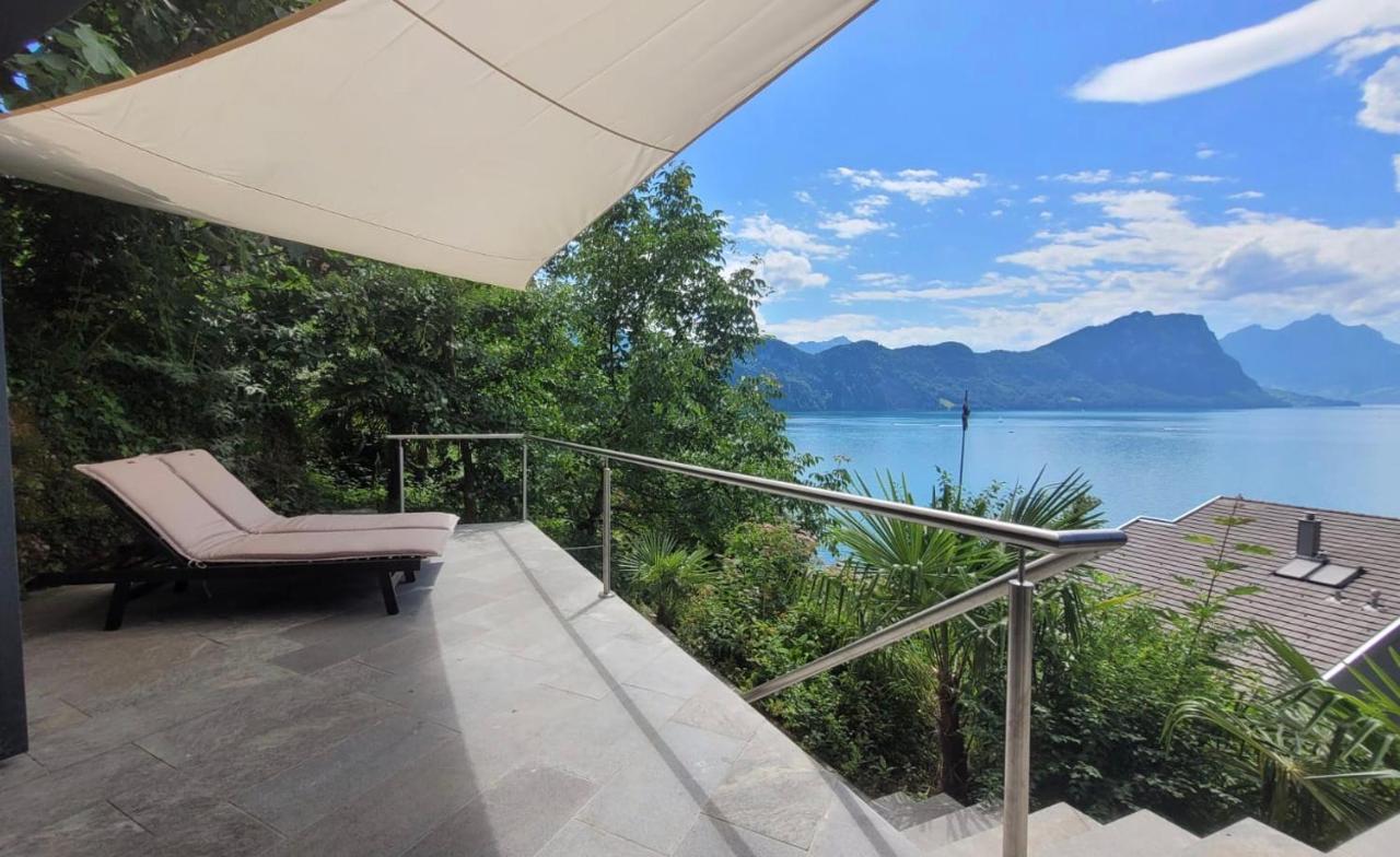 Villa Bootsmann Mit Spektakulaerer Seesicht Nahe Badestrand Vitznau Buitenkant foto