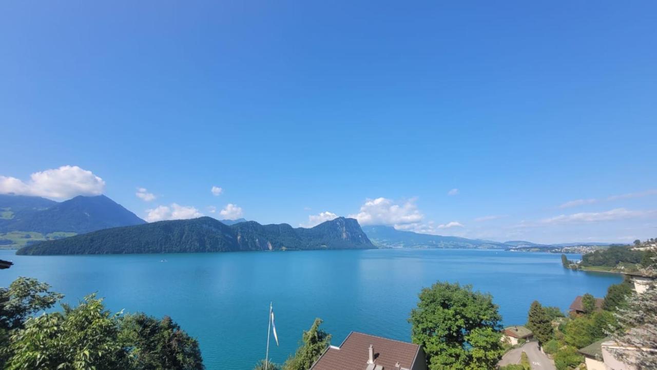 Villa Bootsmann Mit Spektakulaerer Seesicht Nahe Badestrand Vitznau Buitenkant foto