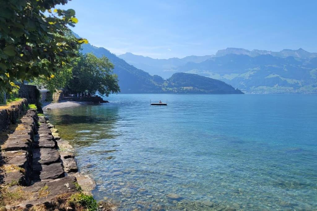 Villa Bootsmann Mit Spektakulaerer Seesicht Nahe Badestrand Vitznau Buitenkant foto